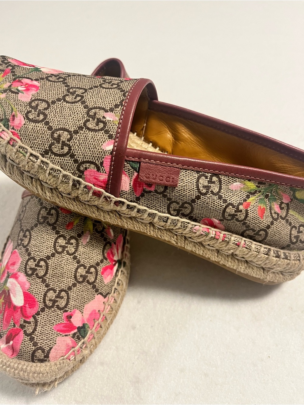 🌸Gucci Blooms Espadrilles Flat GG Supreme Floral Print - Picture 5 of 12